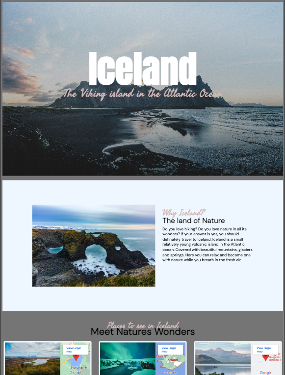 Picture of travel to Reykjavik website